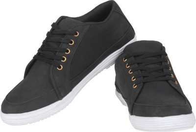 

Kraasa Bold Black Canvas Shoes For Men(Black)