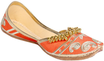 

Panahi Synthetic Leather Premium Punjabi Jutti with Cushion Jutis For Women(Orange