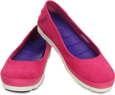 

Crocs Stretch Sole Microsuede Flat W Casuals For Women(Pink