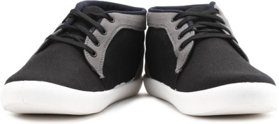 Globalite Vintex High Ankle Sneakers For Men(Black, Grey