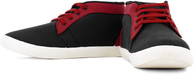 

Globalite Vintex High Ankle Sneakers For Men(Black, Red)