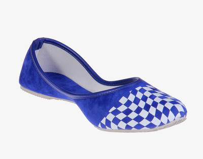 

Goyal Blue Square Print Bellies For Women(Blue