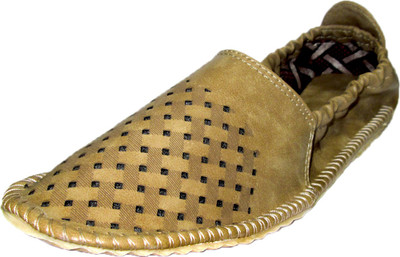 

eShop24x7 Hand Crafted Checks Design Light Brown Loafers For Men(Khaki