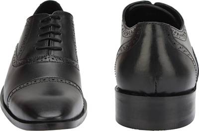Brigit Half Brogue Shoes Black Lace Up