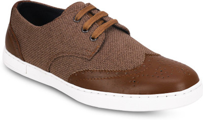 

Kielz Designer Brogue Ethnic Shoes Sneakers For Men(Brown