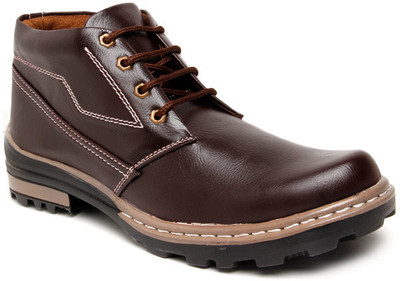 

Zapatoz Enthused Dark Brown Ankle Length Boots For Men(Brown