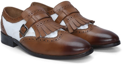

Brune Monk Strap For Men(Tan, White