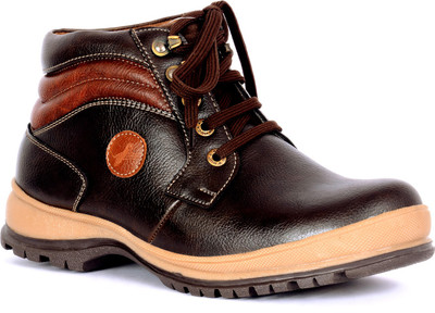 

Sam Stefy Coffee Brown Color Synthetic Leather Boots Boots For Men(Brown)