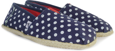

Edjoe Blue Polka Casual Shoes For Women(Blue, White)