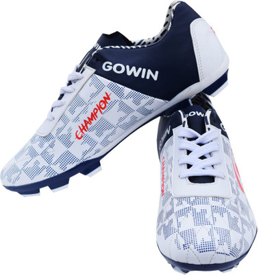 

Gowin Champion White/Navy Football Shoes For Men(White, Navy
