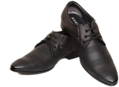 

M & M Black Formal Shoes Lace Up For Men(Black)