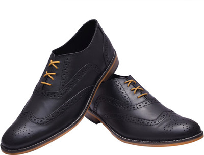 

Bxxy Genuine Leather Brogue Corporate Casuals For Men(Black)