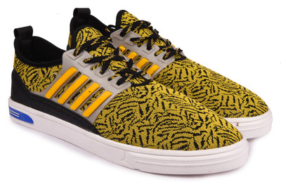 

Andrew Scott Men's Blue Stretch Fabric Sneakers For Men(Yellow