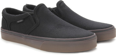 

Vans Men Loafers For Men(Black, (herringbone) black/gum
