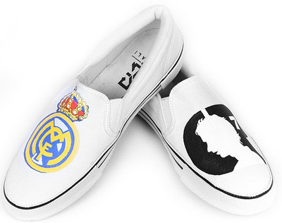 

F-Gali The Real Madrid Slip-on Shoes Canvas Shoes For Men(Multicolor
