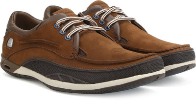 

Clarks ORSON LACE DARK BROWN LEA Casuals For Men(Brown, Dark brown l