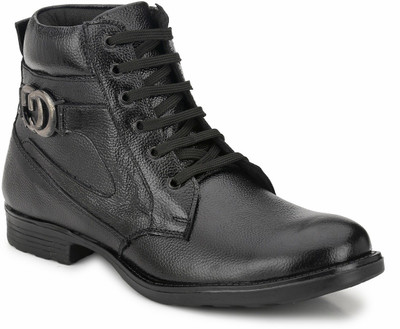 

Mactree Genuine Leather Boots For Men(Black)