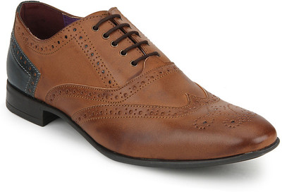 

Knotty Derby Tan and Blue Viktor Brogue Corporate Casuals For Men(Tan, Blue