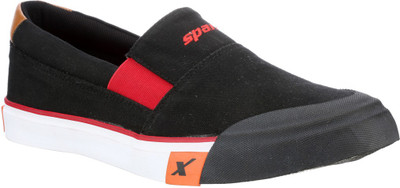 Sparx Stylish Black Canvas Shoes For Men(Black, Black::red