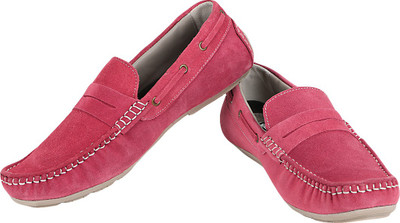 

R Maurya Solid Charm Loafers For Men(Pink