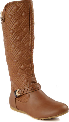 

Flat n Heels Boots For Women(Tan)