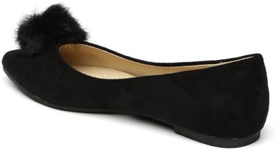 Addons Addons Pom-Pom Suede Ballerinas Bellies