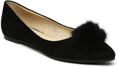 Addons Addons Pom-Pom Suede Ballerinas Bellies