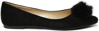Addons Addons Pom-Pom Suede Ballerinas Bellies