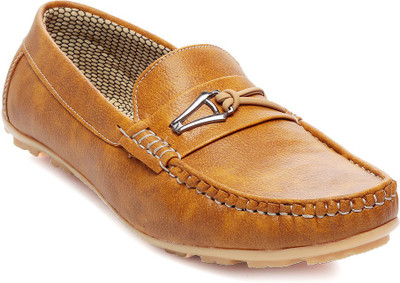 

TEN Tan Faux Leather Loafers Casuals For Men(Tan