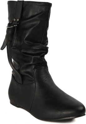 Flat n Heels Boots For Women(Black)