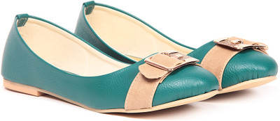 

TEN Green Casual Bellies For Women(Green), Green;05
