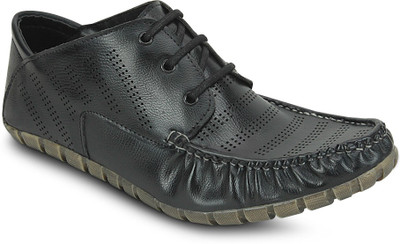 

Get Glamr Perforated Lace Up Casuals For Men(Black