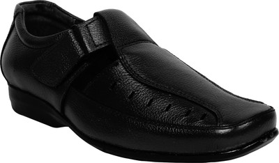 

LEATHER HUT Genuine Leather Slip On For Men(Black