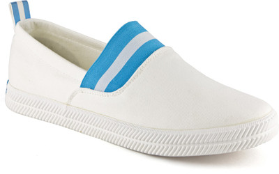 

DeVEE Contrast Color White - Royal Blue Canvas Shoes For Men(White, Blue
