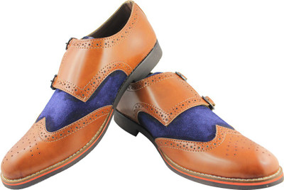 

Promenade Malford Monk Strap For Men(Tan, Blue)