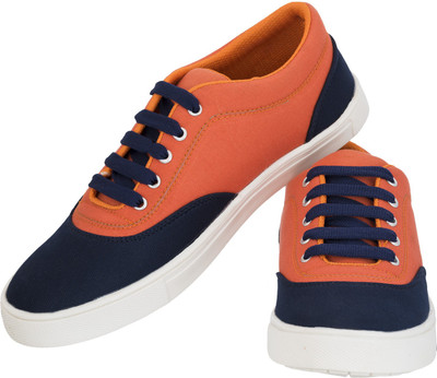 

NE Shoes Canvas Shoes For Men(Orange, Navy)