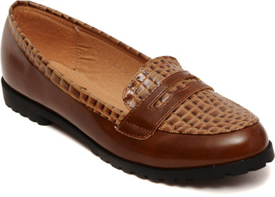 Flat n Heels Loafers For Women(Brown, Tan)