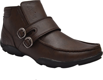 

Fentacia Monk Strap Zipper Boots For Men(Brown), Coffee