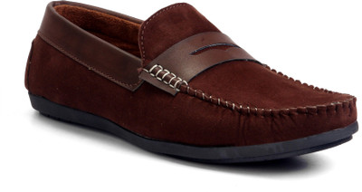 Molessi Lifestyle Stylish Brown Suede Loafers For Men(Brown, 02;brown