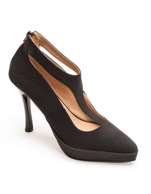 Marc Loire Marc Loire Women's Solid Black Zipper Heels Bellies