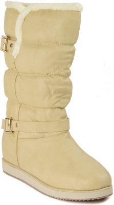

Flat n Heels Boots For Women(Beige)