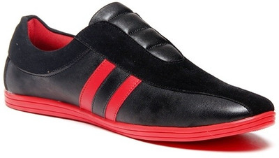

Zapatoz Black & Red Loafers For Men(Red, Black, Blackred