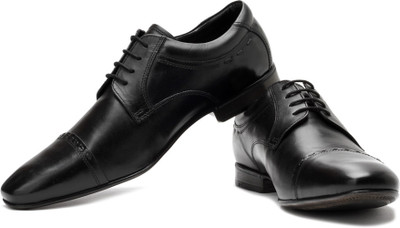 

Ruosh Men Genuine Leather Semi-Formal Shoes For Men(Black)