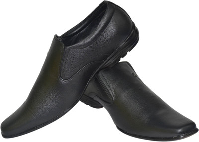 

Human Steps Leather Slip On Shoes For Men(Black)