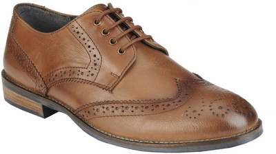 

Delize Genuine Lether Oxford Shoes Lace Up Shoes For Men(Tan