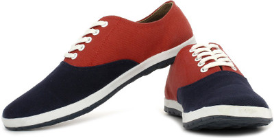 

Terravulc Men Canvas Sneakers For Men(Brown, Red), Navy;red