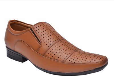 

Prolific British Brogue Slip On Shoes For Men(Tan)