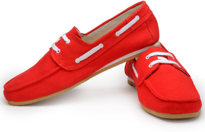 

FUNK Jane Red Canvas Shoes For Men(Red)
