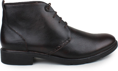 

Shumael Brown Leather Boots For Men(Brown)