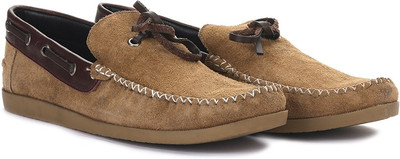 

Knotty Derby Quoddy Slipon Loafers For Men(Tan, Tan+cherry